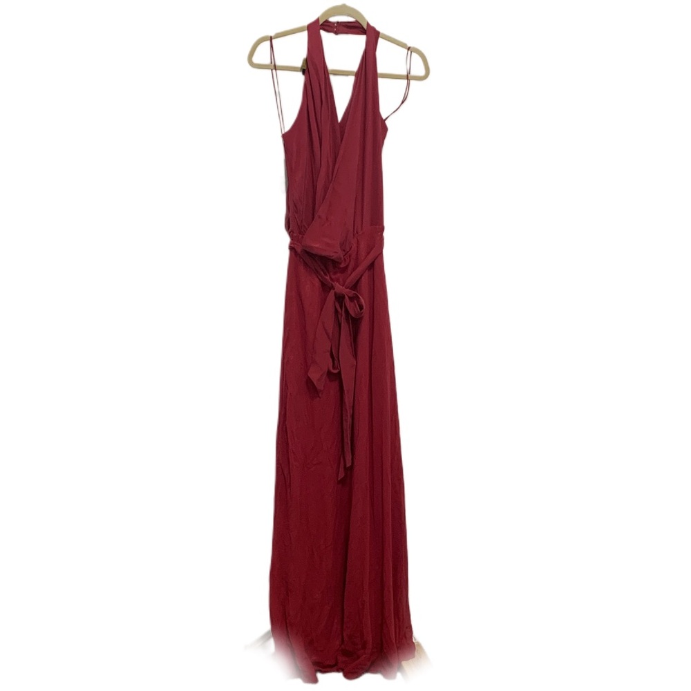 Nicole Miller Stretch Woven Sequin Wrap Maxi Dress